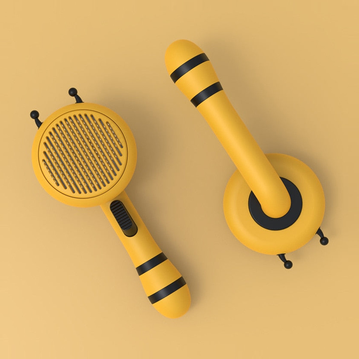 bee-shaped-self-cleaning-pet-slicker-brush-yellow