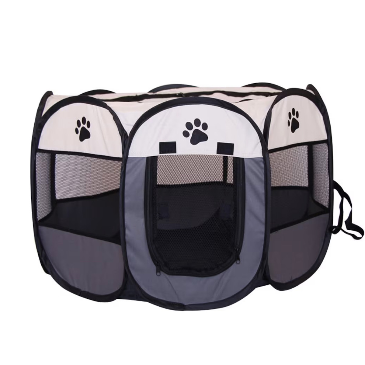 playpen-pet-kennel-foldable-tent-grey