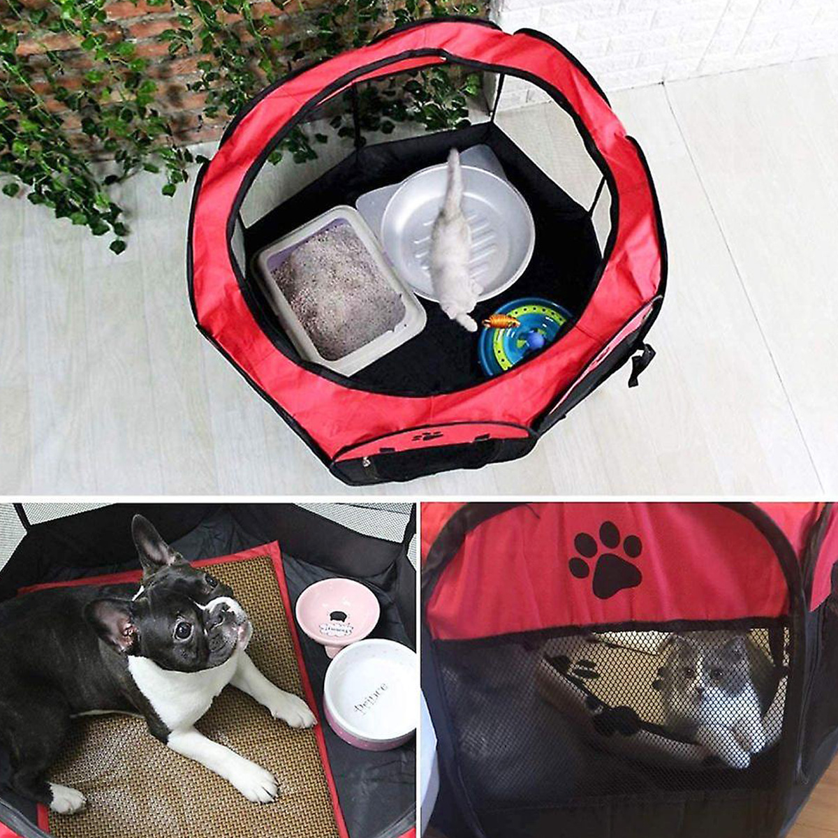 playpen-pet-kennel-foldable-tent-red