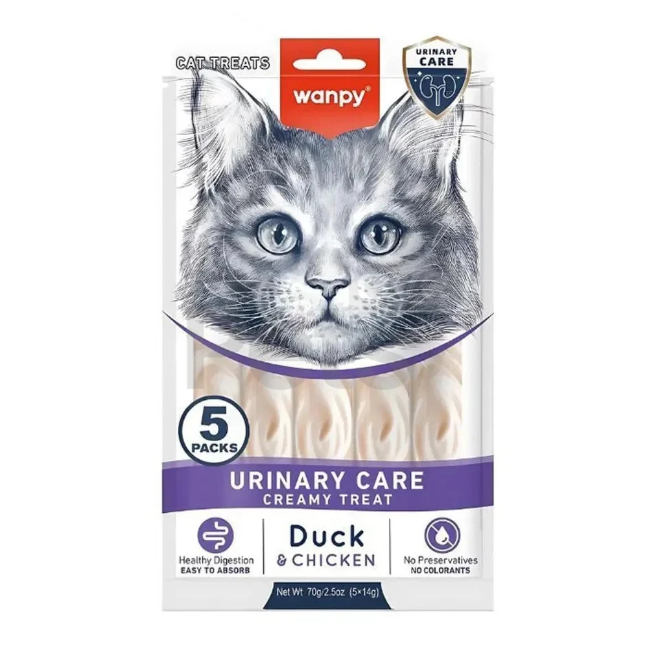 Wanpy Creamy Cat Treats - Urinary Care - Duck & Chicken - 70g